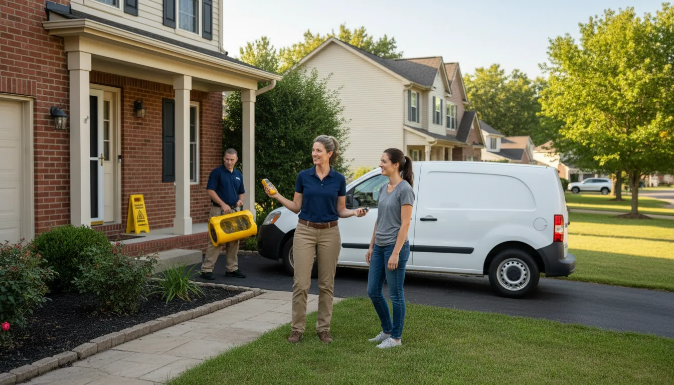 Residential water damage restoration in Dunlap, IL